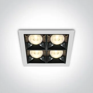 ONE LIGHT 50406B/W/W Stivos biały wpust z odbłyśnikiem ciemny chrom COB LED 3000K 16W