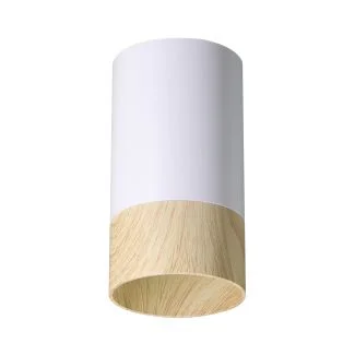 CANDELLUX 2228358 CONTI LAMPA SUFITOWA TUBA 1X15W GU10 5,5/10 BIAŁY+DREWNIANY