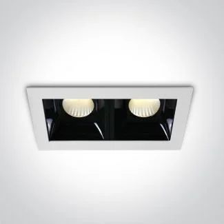 ONE LIGHT 50207B/W/W Abram 2 biały wpust COB LED 3000K 2x6,5W