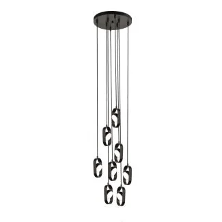ANTIGO Lampa wisząca Furoku 8 - Czarna 4000K 8539