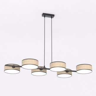 EMIBIG 1565/6 DRUMZ 6 RATTAN Lampa wisząca