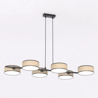 EMIBIG 1565/6 DRUMZ 6 RATTAN Lampa wisząca