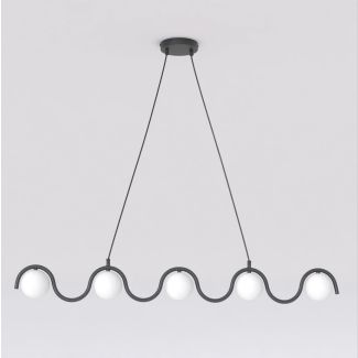 EMIBIG 1582/5 SINUS BL OPAL Lampa wisząca