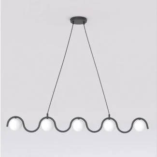 EMIBIG 1582/5 SINUS BL OPAL Lampa wisząca