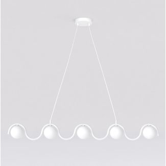 EMIBIG 1583/5 SINUS WH OPAL Lampa wisząca