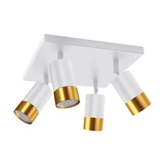 IDEUS 4128 LAMPA PUZON SPT GU10 4D WHITE/GOLD OPRAWA ŚCIENNO-SUFITOWA STRÜHM