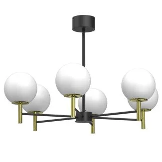LUMINEX 1654 żyrandol Awinion black/gold 6xE27