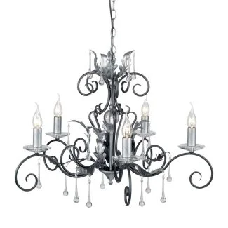 ELSTEAD AMARILLI AML5 BLK/SILVER 5Lt Chandelier