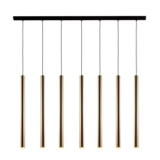ANTIGO Lampa wisząca Akadi 7 - Mosiądz polerowany-czarna (700 mm) 8889