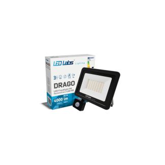 LED LABS 17-0000-13 Naświetlacz LED DRAGO 50W NW IP44 SLIM PIR