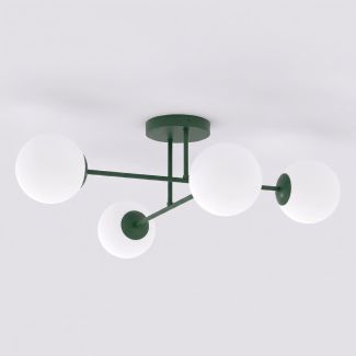 EMIBIG 1847/4 ROMA 4 OLIVE GREEN OPAL Lampa sufitowa