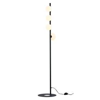 JUPITER TAIDA czarna nowoczesna lakierowana lampa podłogowa 4-punktowa biały klosz 1929