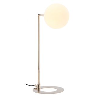 JUPITER FEME nowoczesna lampa biurkowa niklowana 1-punktowa biały klosz 1938