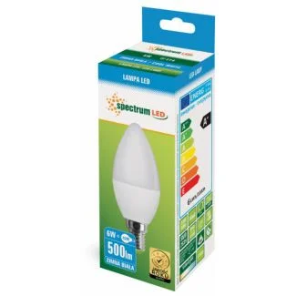 SPECTRUMLED 13027 Żarówka LED ŚWIECOWA E-14 230V 6W CW SPECTRUM +