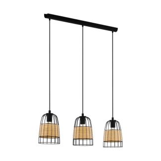 EGLO 43313 LAMPA ANWICK OPRAWA WISZĄCA HL/3 E27 SCHWARZ/RATTAN ANWICK