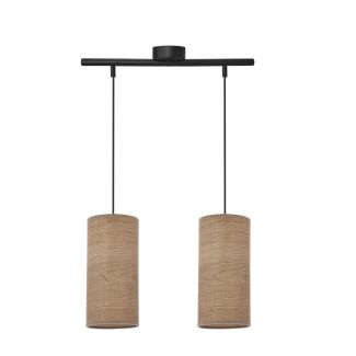 CANDELLUX 32-19738 BALLO LAMPA WISZĄCA CZARNY 2X60 E27 ABAŻUR ORZECHOWY