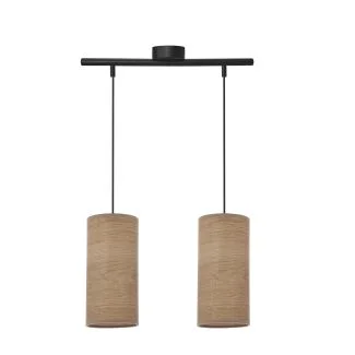 CANDELLUX 32-19738 BALLO LAMPA WISZĄCA CZARNY 2X60 E27 ABAŻUR ORZECHOWY