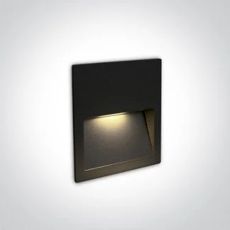 ONE LIGHT 68068A/B/W Lapas czarny wpust ścienny LED 3000K 3W IP65