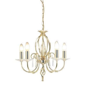 ELSTEAD AEGEAN AG5 POL BRASS 5Lt Chandelier/Semi-Flush