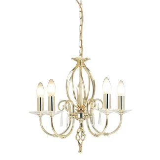 ELSTEAD AEGEAN AG5 POL BRASS 5Lt Chandelier/Semi-Flush