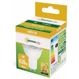 SPECTRUMLED 14104 Żarówka LED GU10 230V 6W SMD 10st NW z soczewką SPECTRUM