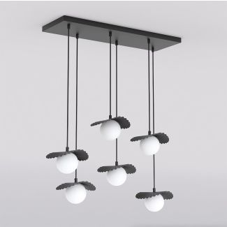 EMIBIG 1758/6 FLORA 6 BLACK OPAL Lampa wisząca
