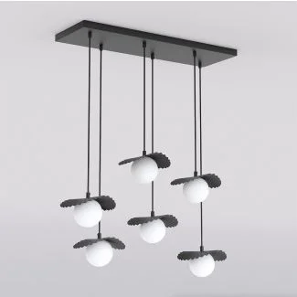 EMIBIG 1758/6 FLORA 6 BLACK OPAL Lampa wisząca