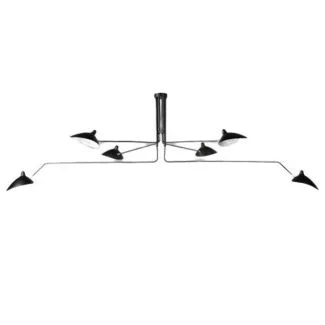 Step into Design P8706 Lampa wisząca CRANE-6P czarna 280 cm