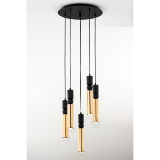 JUPITER ALAS lampa wisząca 5-punktowa czarny mosiądz  kulka cz  2017