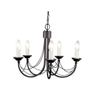 ELSTEAD CARISBROOKE CB5 BLACK 5Lt Chandelier/Semi-Flush