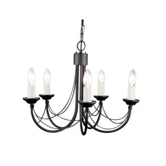 ELSTEAD CARISBROOKE CB5 BLACK 5Lt Chandelier/Semi-Flush