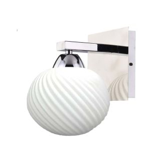CANDELLUX 21-32935 Madryt lampa kinkiet chrom 1x60W E27 klosz biały