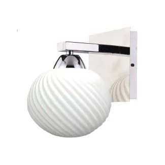 CANDELLUX 21-32935 Madryt lampa kinkiet chrom 1x60W E27 klosz biały