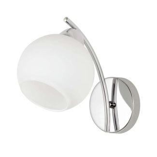 CANDELLUX 21-35011 AMOS Lampa kinkiet chromowy 1x40W E27 klosz biały