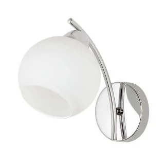 CANDELLUX 21-35011 AMOS Lampa kinkiet chromowy 1x40W E27 klosz biały