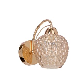 CANDELLUX 21-35233 TOBIAS lampa kinkiet patynowy 1x40W E27 klosz bursztynowy