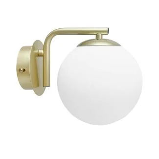 CANDELLUX 21-35431 AMADEO lampa kinkiet mosiężny 1x40W E14 klosz biały