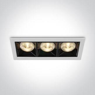 ONE LIGHT 50306B/W/W Nisi biały wpust z odbłyśnikiem ciemny chrom COB LED 3000K 12W