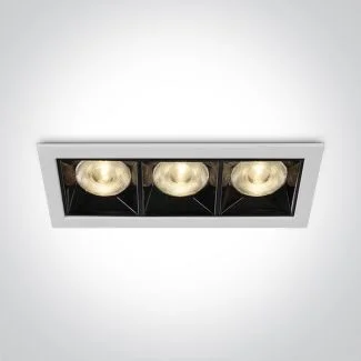 ONE LIGHT 50306B/W/W Nisi biały wpust z odbłyśnikiem ciemny chrom COB LED 3000K 12W