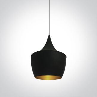 ONE LIGHT 63044/B/BS Kappas czarno-mosiężna lampa wisząca E27 12W