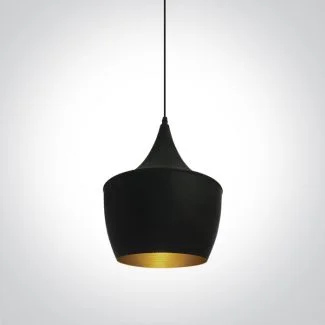 ONE LIGHT 63044/B/BS Kappas czarno-mosiężna lampa wisząca E27 12W