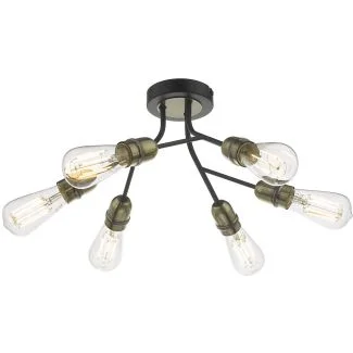 DAR REM0654 REMY 6LT SEMI FLUSH BLACK & ANT BRA