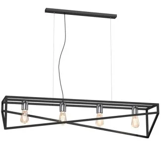 LUMINEX 224 żyrandol Gote black/chrome 4xE27