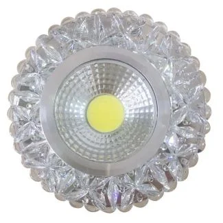 CANDELLUX 2240299 OPRAWA STROPOWA STAŁA OKRĄGŁA SAK-03 AL/TR 5W LED COB 230V SZKŁO AKRYLOWE BEZBAR