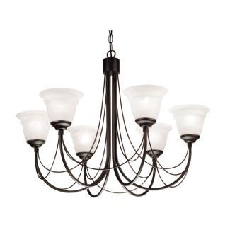 ELSTEAD CARISBROOKE CB6 BLACK 6Lt Chandelier/Semi-Flush