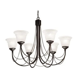 ELSTEAD CARISBROOKE CB6 BLACK 6Lt Chandelier/Semi-Flush