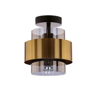 CANDELLUX 31-09487 SPIEGA LAMPA SUFITOWA CZARNY+MOSIĘŻNY 1X60W E27 KLOSZ DYMIONY