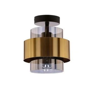 CANDELLUX 31-09487 SPIEGA LAMPA SUFITOWA CZARNY+MOSIĘŻNY 1X60W E27 KLOSZ DYMIONY