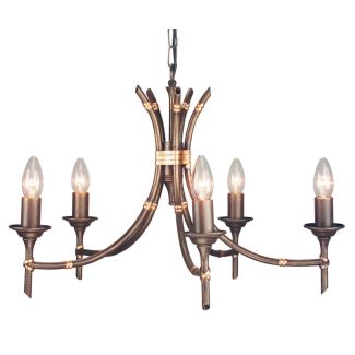 ELSTEAD BAMBOO BB5 BRZ PATINA 5Lt Chandelier/Semi-Flush