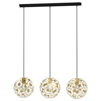 EGLO 39757 LAMPA SKOURA OPRAWA WISZĄCA HL/3 E27 L-1300 SCHWARZ/MESSING SKOURA